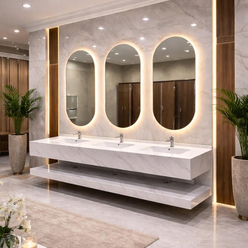 مغسلة بورسلان ثلاثية – أناقة التصميم وقوة التحمل م...