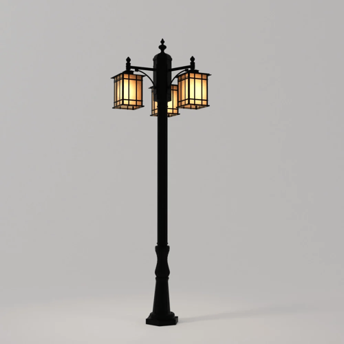 فانوس عمود حديقة ثلاثي مقاس 2.23 متر