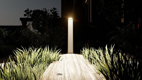 عمود انارة خارجية للحدائق أسود مربع مفتوح