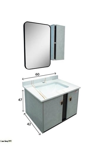 مغسله ديكور بلى وود واحد حوض رخام 60 سم