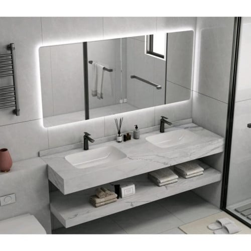 مغاسل رخام ابيض مرخم حوض وحوضين بعددة مقاسات