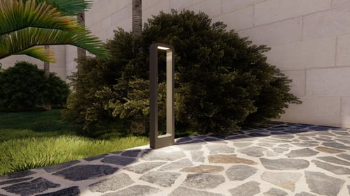 عمود إنارة حدائق مستطيل أسود باتجهاين