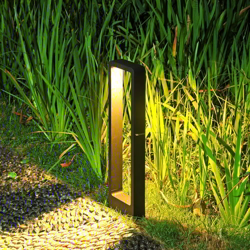 عمود إنارة حدائق مستطيل أسود باتجهاين