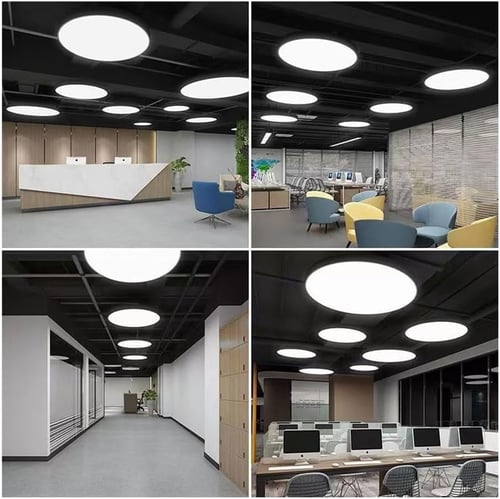 ثريات اسقف دائري ليد اصفر تصميم عصري مقاس 60 سم