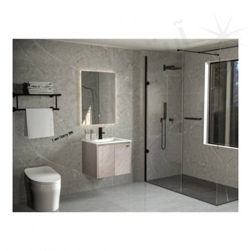 مغسله ديكور حوض 60 سم + مرايا لون بيج