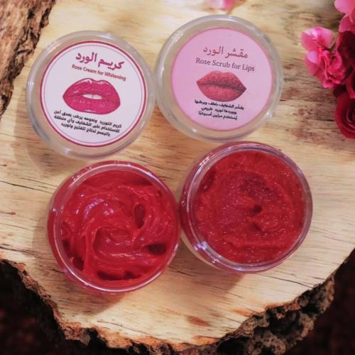 كريم ومقشر الورد لشفايف