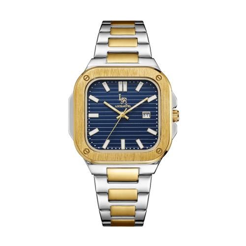 ساعة رجالي لويس ريفال 3307 لونين ذهبي ميناء أزرق