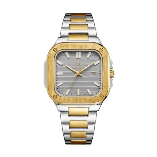 ساعة رجالي لويس ريفال 3307 لونين ذهبي ميناء رصاصي