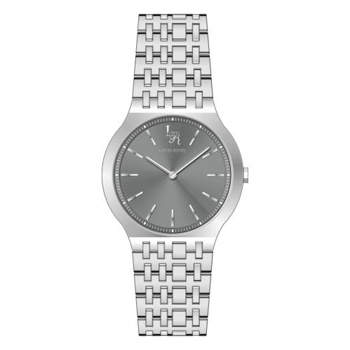 ساعة رجالي لويس ريفال 23013 فضي ميناء رصاصي