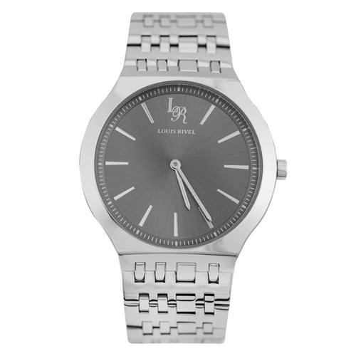 ساعة رجالي لويس ريفال 23013 فضي ميناء رصاصي