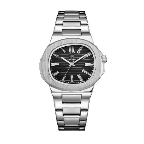 ساعة رجالي لويس ريفال 3010 فضي ميناء أسود