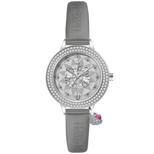 ساعة نسائي من هالو كيتي 18139جلد رصاصي