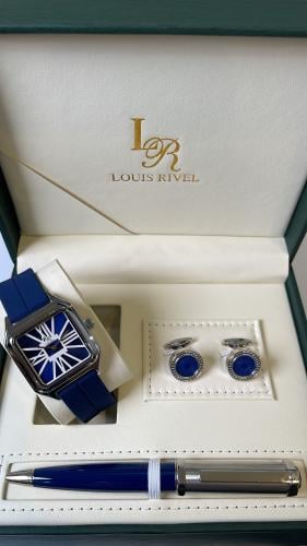 طقم ساعه رجالي من لويس ريفال LR2346 ربل ازرق