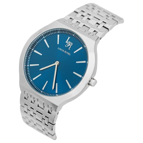 ساعة رجالي لويس ريفال 23013 فضي ميناء ازرق