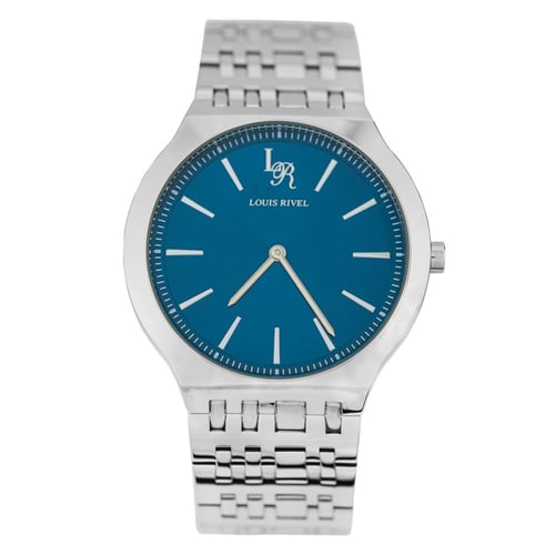 ساعة رجالي لويس ريفال 23013 فضي ميناء ازرق