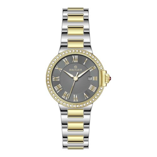 ساعةنسائي بروجيه 23002 لونين ذهبي ميناء رصاصي