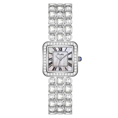 ساعة نسائي سكلوتي 9651 فضي ميناء ابيض