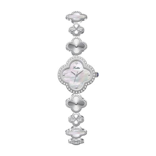 ساعة نسائي سكلوتي 9695 فضي ميناء ابيض