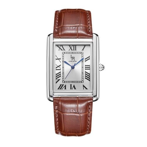 ساعة رجالي جلد بني مقاوم للمياه لويس ريفال 9205 مي...