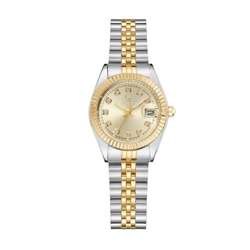 ساعة نسائي لويس ريفال LR5004 لونين ذهبي ميناء ذهبي