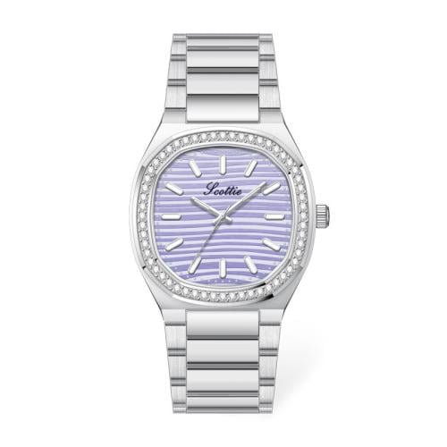 ساعة نسائي سكلوتي 9696 فضي ميناء بنفسجي