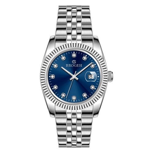 ساعة رجالي بروجيه 23006 فضي ميناء ازرق