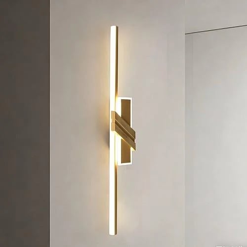 إضاءة ابليك حائط استيل ذهبي لون الانارة 3 اضاءات 25 واط مقاس 60 سم WA/D6247/600GD+3CO