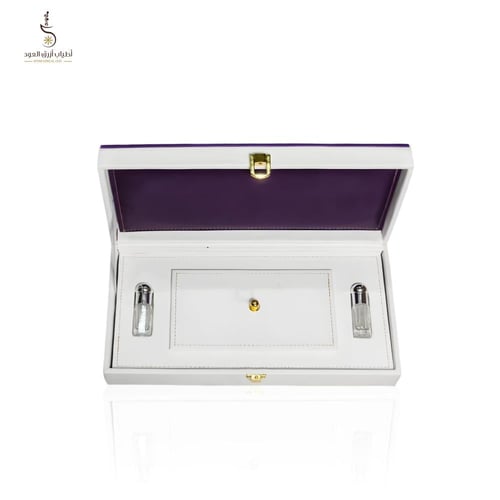 شنطة هدية لونين أبيض وبنفسجي