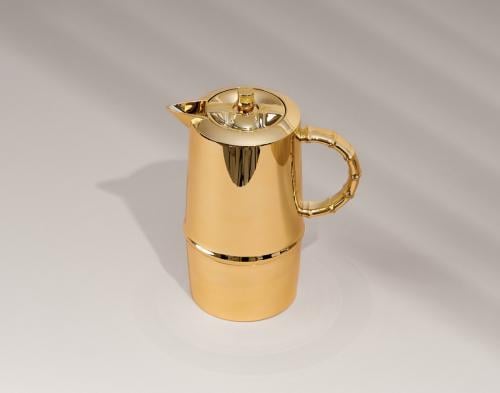 ترمس قطعة واحدة ذهبي وسط 0.6 لتر