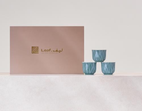 طقم 12 فنجال قهوة باللون الاخضر