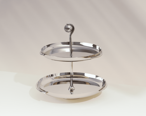 حامل كيك دورين فضي مميز