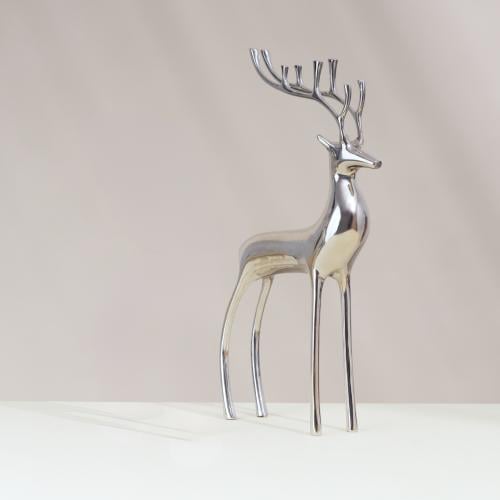 ديكور الغزال البري فضي كبير