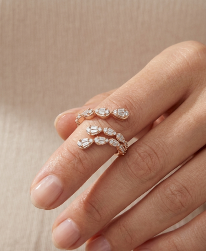 خاتم ذهب ألماس عيار 18K
