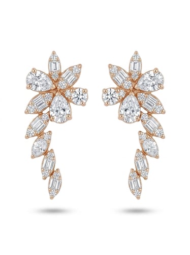 حلق ذهب ألماس عيار 18K