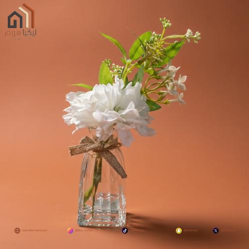 مركن ورد ديكور زجاجي أنيق