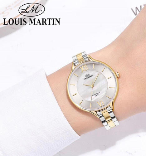 ساعة نسائية من لويس مارتن اللون الفضي والذهبي