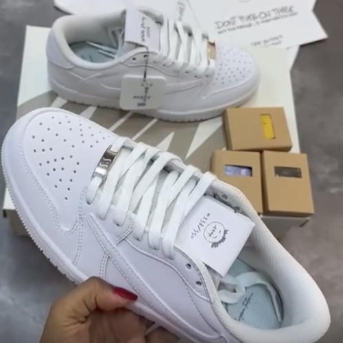 Travis Scott × Air Jordan 1 Low White Party