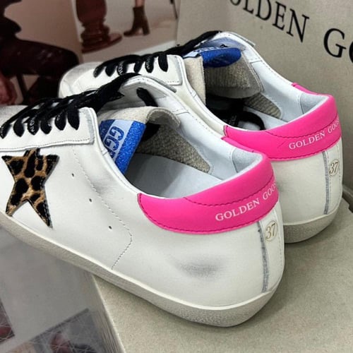 Golden goose Superstar distressed lace-up sneakers