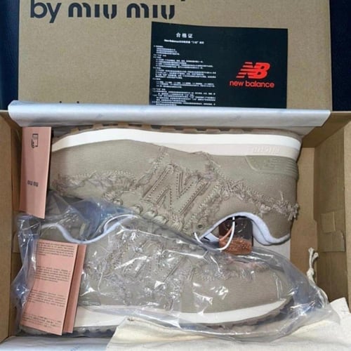 574 New Balance x Miu Miu denim sneakers