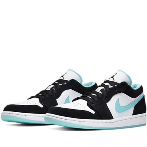 AIR JORDAN 1 LOW WHITE BLACK ISLAND GREEN