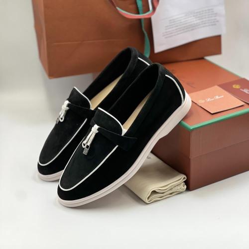 حذاء لورو بيانا موكاسين - أسود ابيض