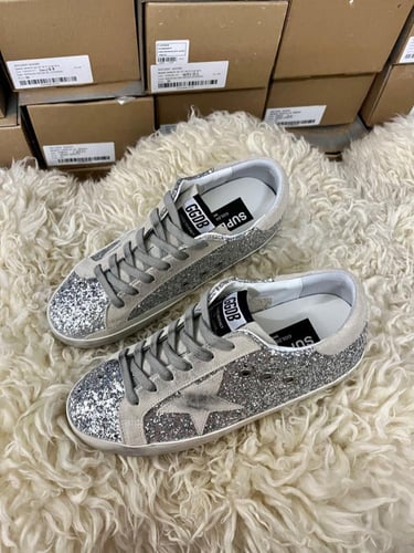 Golden goose Superstar distressed lace-up sneakers