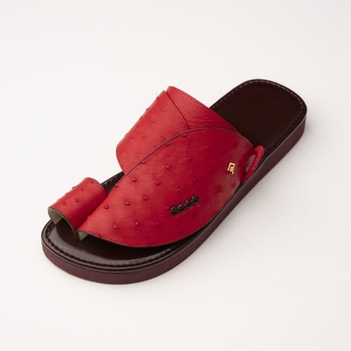 جلد نعام احمر مع عودي