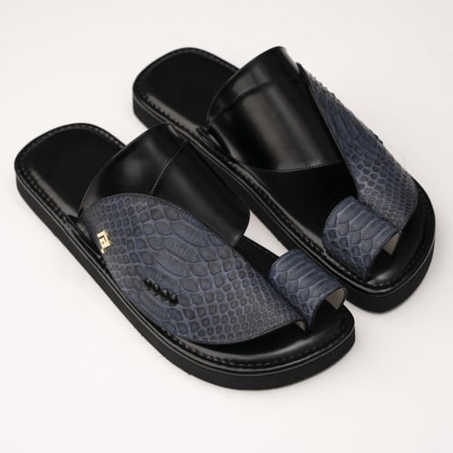 جلد ثعبان كحلي مموج مع اسود