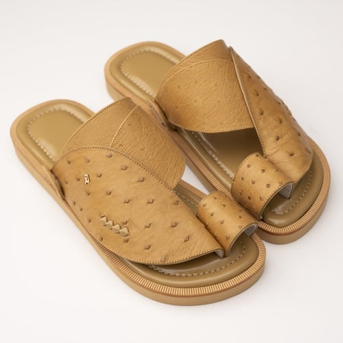 جلد نعام بيج فاتح