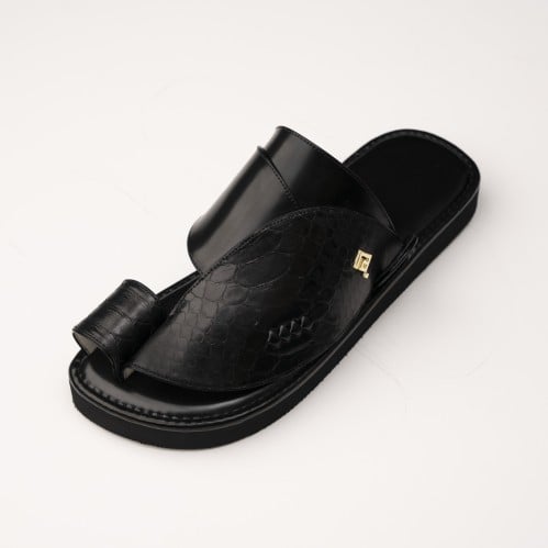 حذاء جلد ثعبان اسود