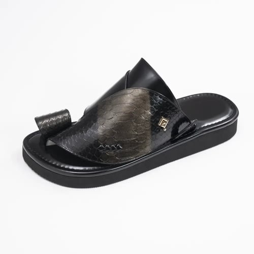 جلد ثعبان اسود ممزوج زيتوني