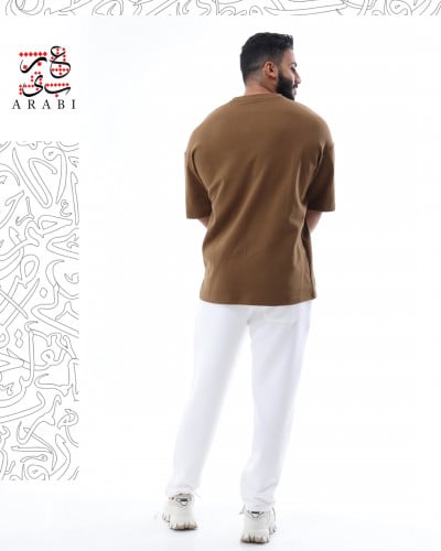 تيشيرت أوفر سايز من المجموعة الصيفية باللون البني...