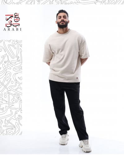 تيشيرت أوفر سايز من المجموعة الصيفية باللون البيج...