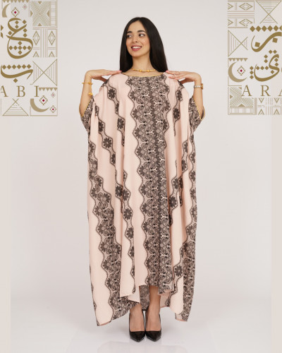 جلابية ورد بلون بيبي بنك